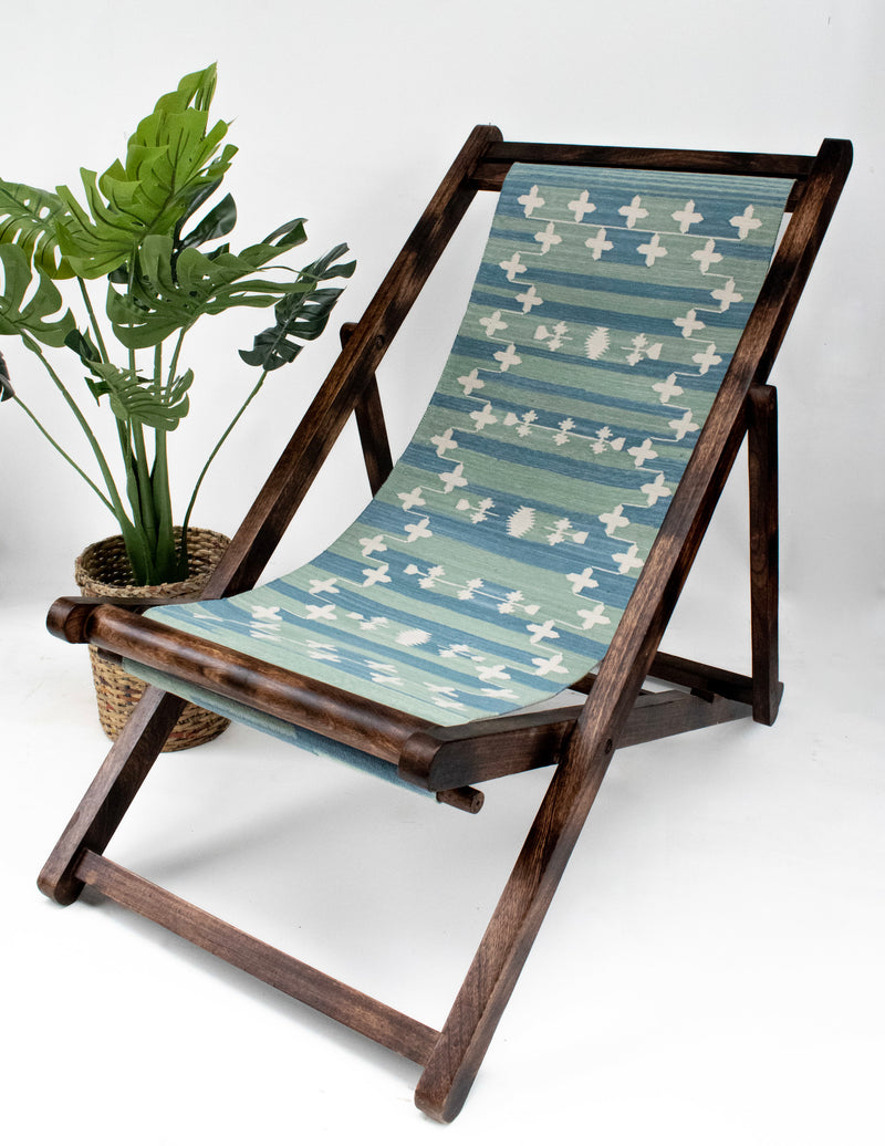 Sling Chair Fabric Seat Sea Breeze Oak Tree Living