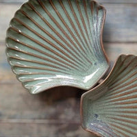 Shell Platter- Aqua Green