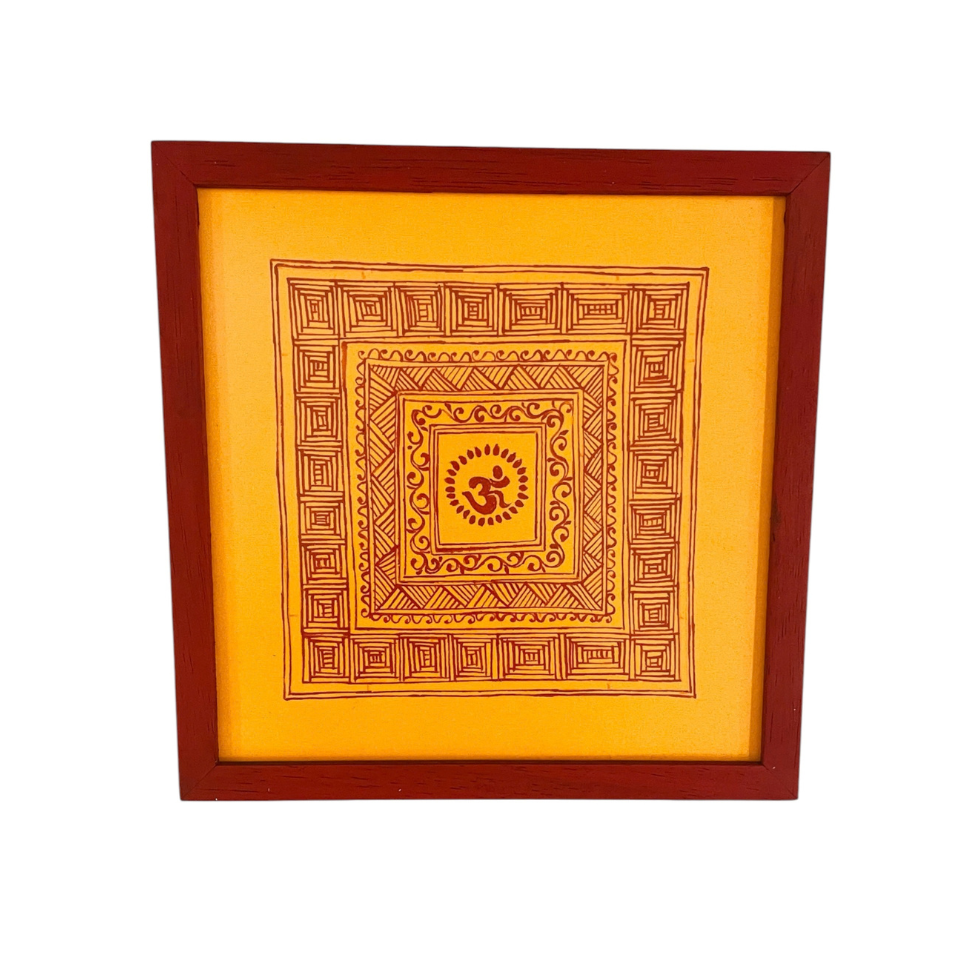 Aipan Painting 'Om'- Mustard