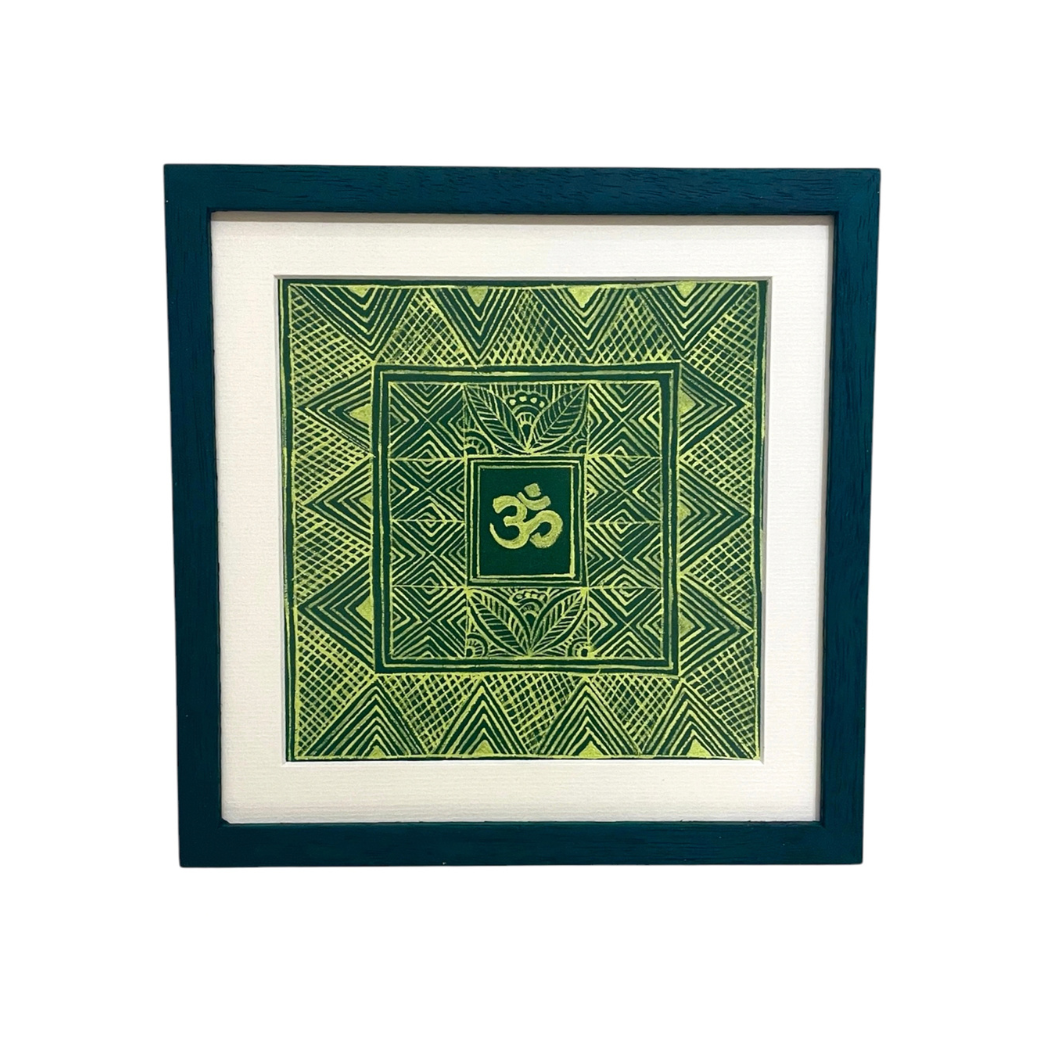 Aipan Painting 'Om'- Green