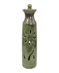 Tall Green Incense Stick Holder- Flower
