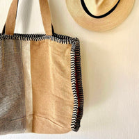 XL Tote bag- Beige, brown & black
