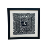 Aipan Painting 'Om'- Deep Blue