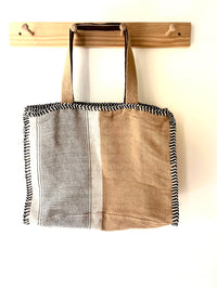 XL Tote bag- Beige, brown & black