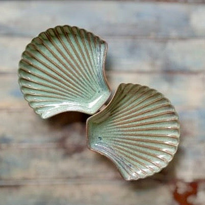 Shell Platter- Aqua Green