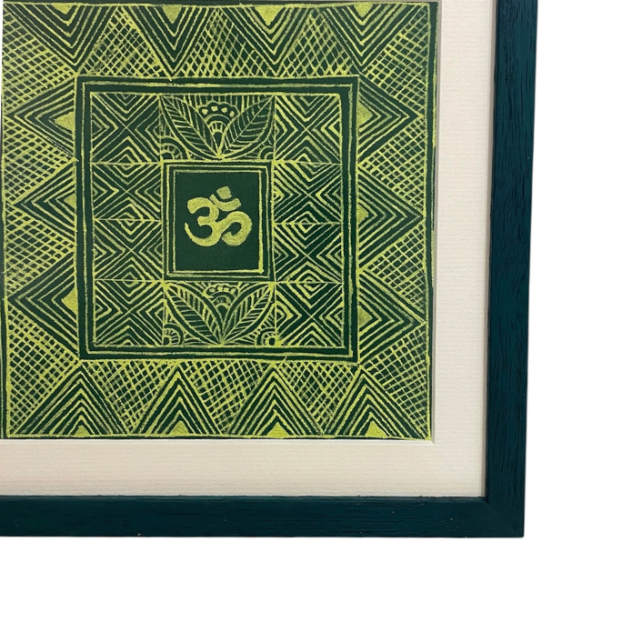 Aipan Painting 'Om'- Green