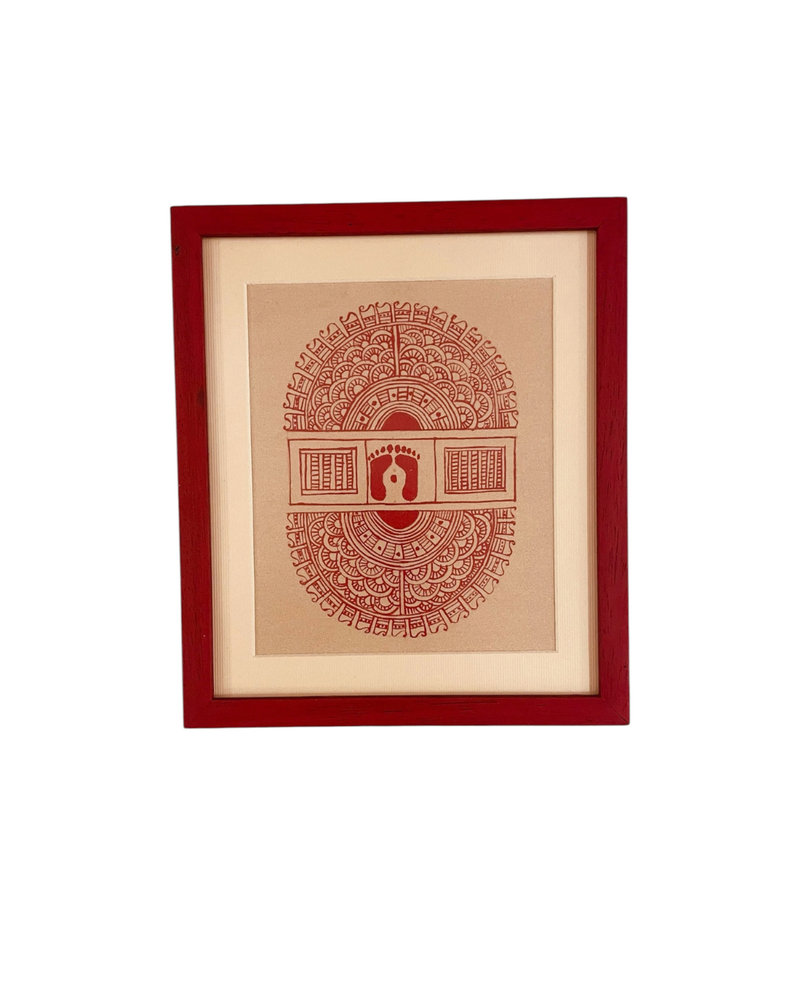 Aipan Painting 'Feet'-Red