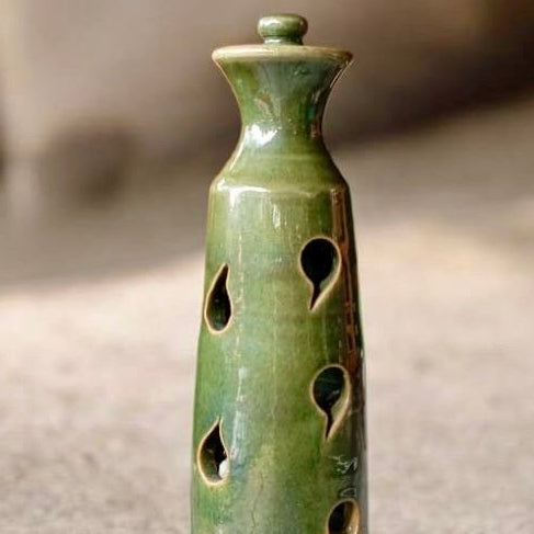 Tall Incense Stick Holder- Green