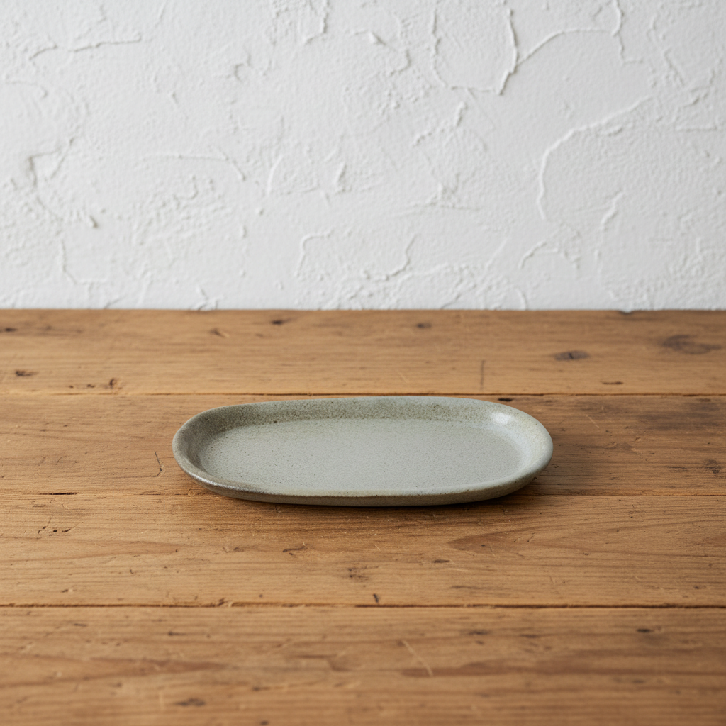 Oval Matte Blue Ceramic Plate