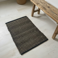 Natural Jute & Black Entryway Rug