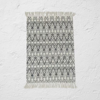 Embroidered Cotton Entryway Rug