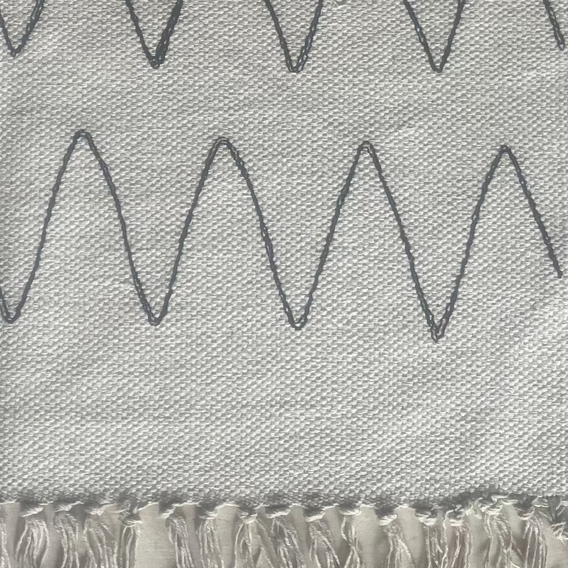 Embroidered Cotton Entryway Rug
