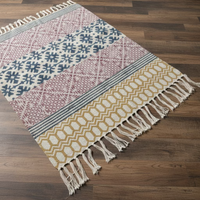 Block Printed Entryway Rug- Double sided
