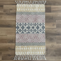 Block Printed Entryway Rug- Double sided