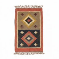 Rust Brown Wool Jute Entryway Rug