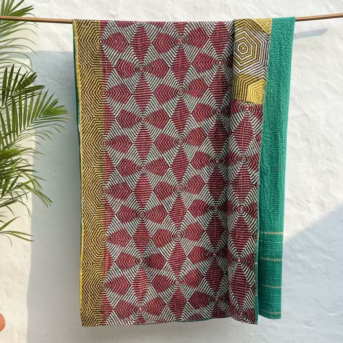 Vintage Kantha Throw #08