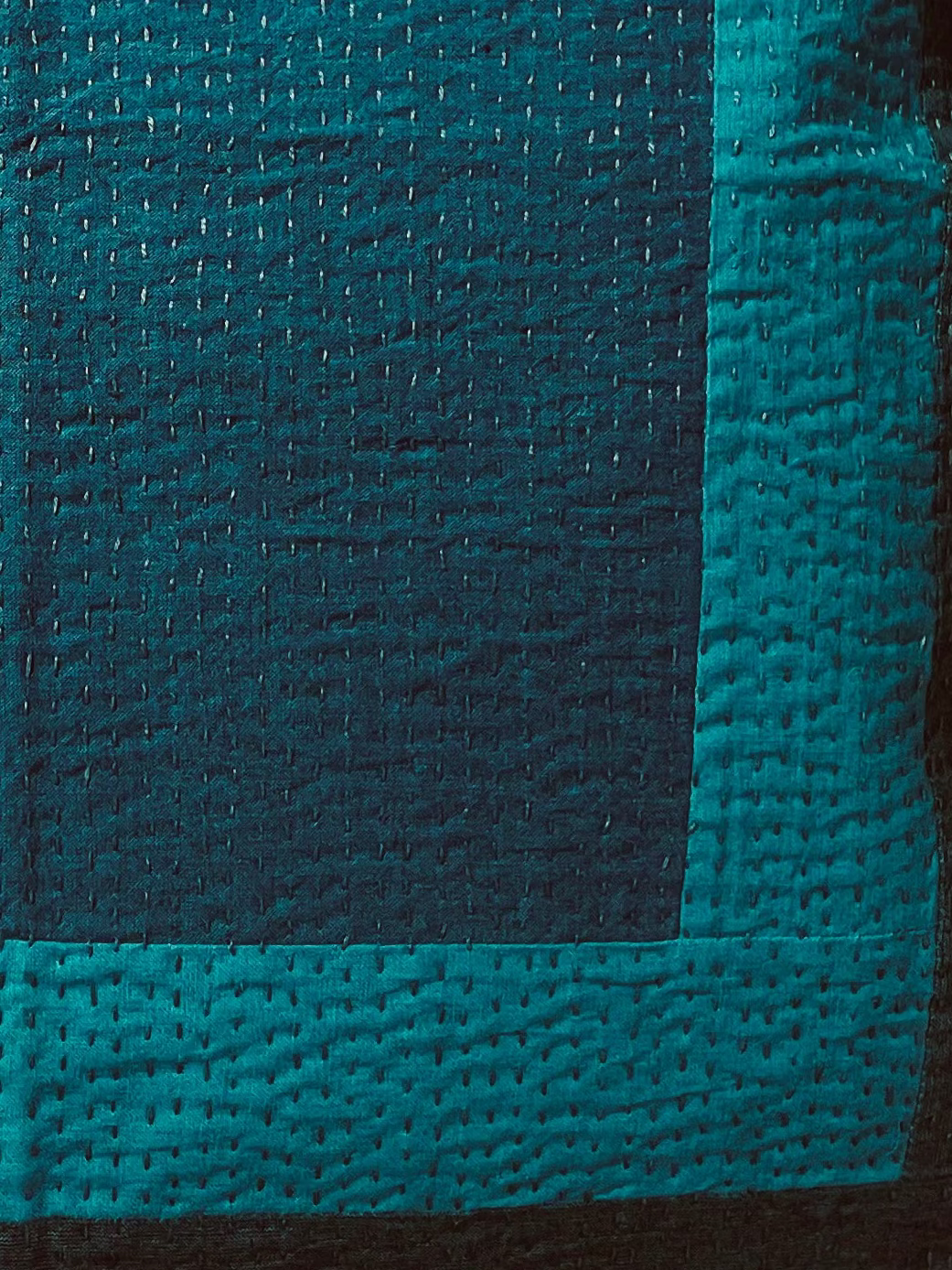 Lagoon Kantha Cushion