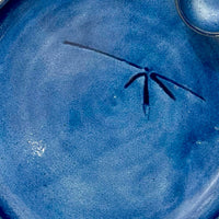 Chip & Dip Platter-Blue with Leaf