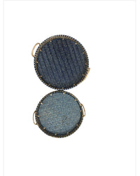 Deep Blue Round Rattan Tray