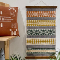 Bamboo & Loin Loom Wall Hanging- Pattern 08