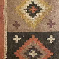 Rust Brown Wool Jute Entryway Rug