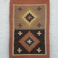 Rust Brown Wool Jute Entryway Rug