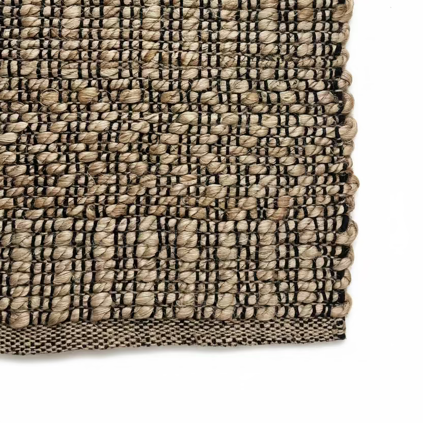 Black Thread & Natural Jute Entryway Rug