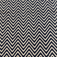 Navy Blue & White Cotton Entryway Rug
