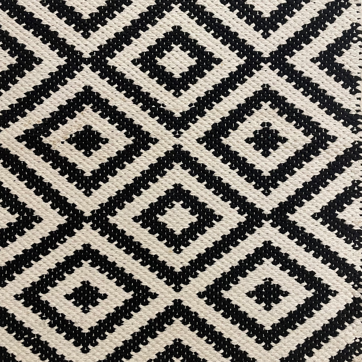 Black & White Cotton Entryway Rug
