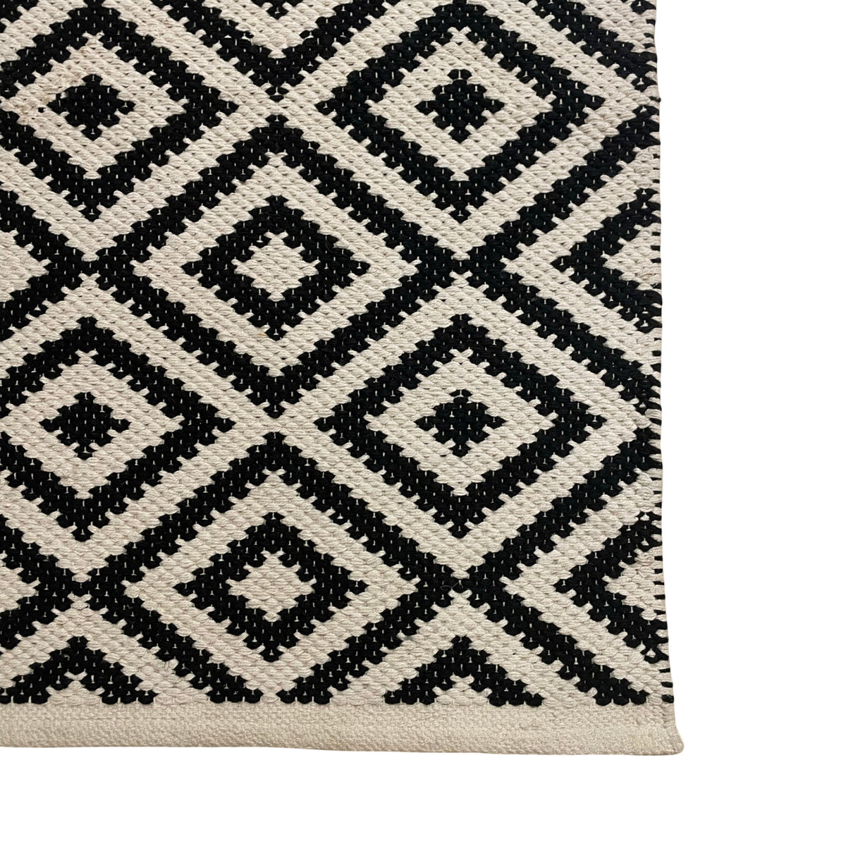 Black & White Cotton Entryway Rug