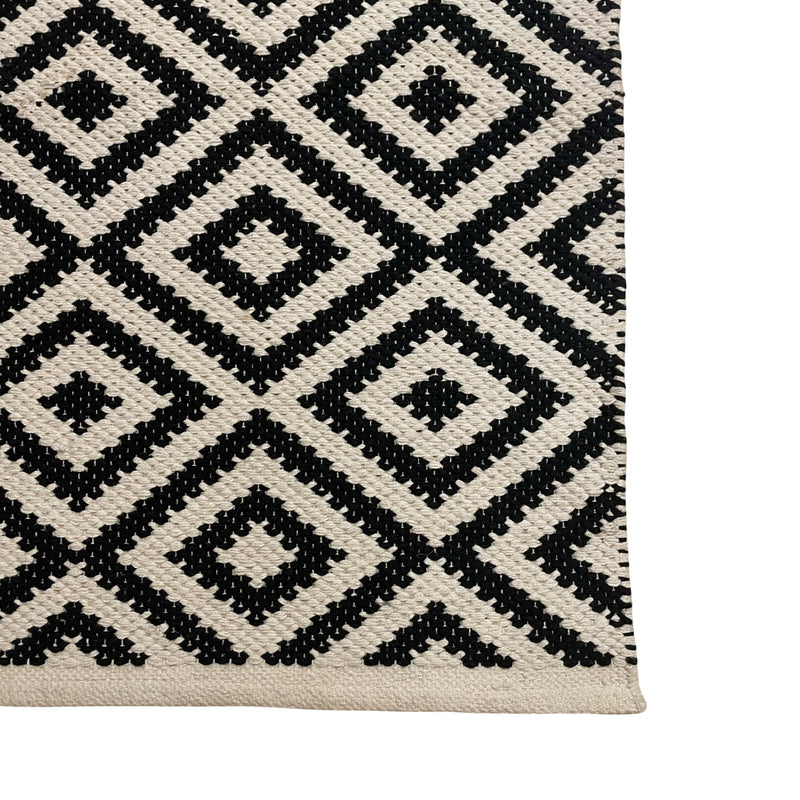 Black & White Cotton Entryway Rug