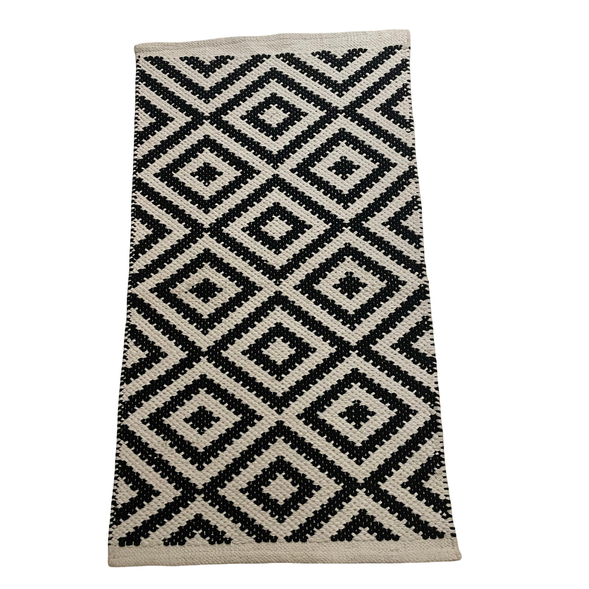 Black & White Cotton Entryway Rug