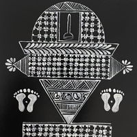 Aipan Painting 'Feet'-Black