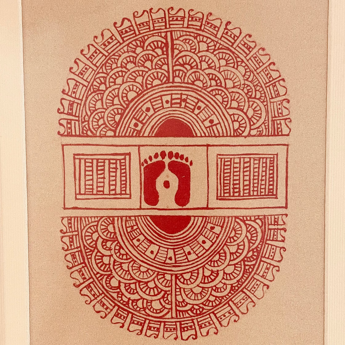 Aipan Painting 'Feet'-Red