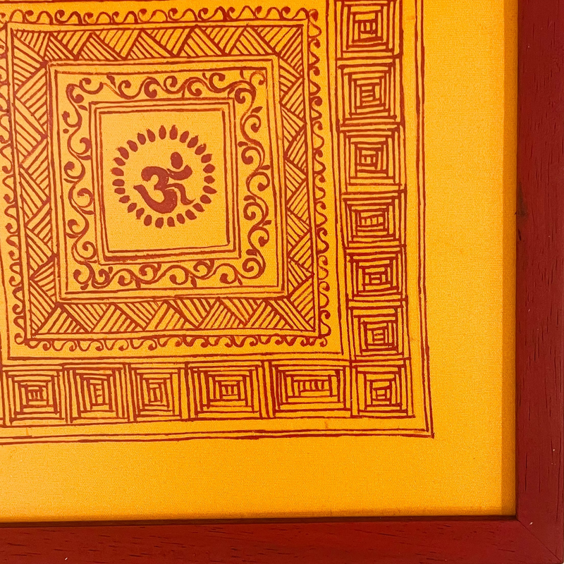 Aipan Painting 'Om'- Mustard