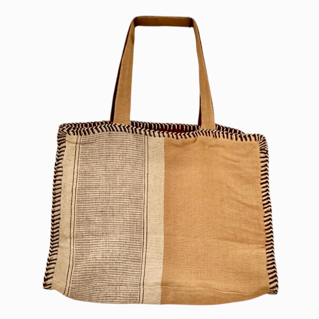 XL Tote bag- Beige, brown & black
