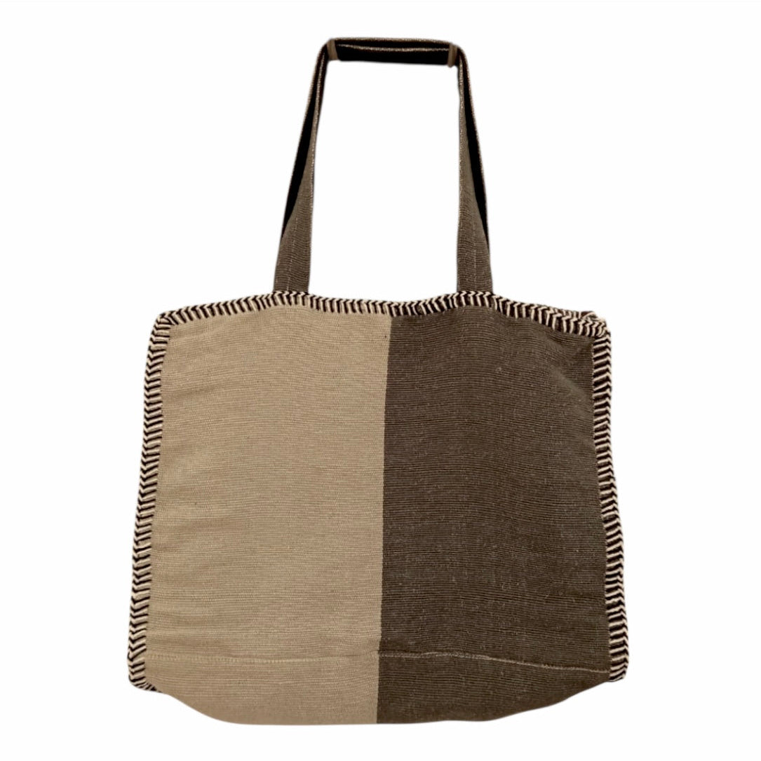 XL Tote bag- Beige & Green
