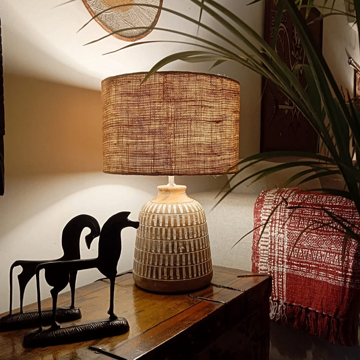 Honey Whitewash Table Lamp