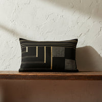 Black & golden yellow Cushion Cover - Lumbar Big