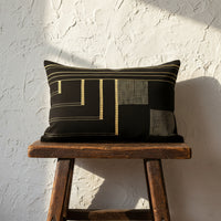 Black & golden yellow Cushion Cover - Lumbar Big