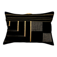 Black & golden yellow Cushion Cover - Lumbar Big
