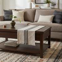 Black Stripe Linen Table Runner