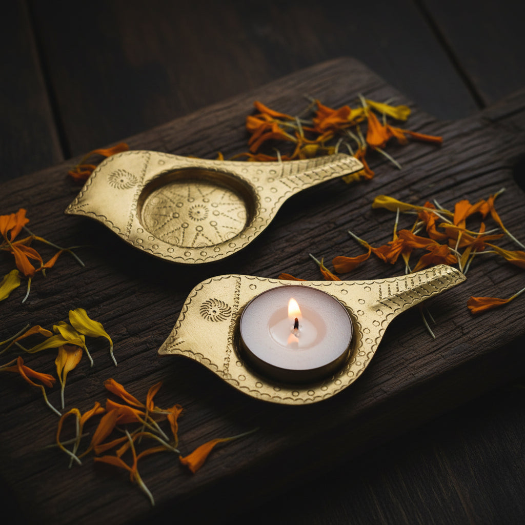 Brass Bird Tealight