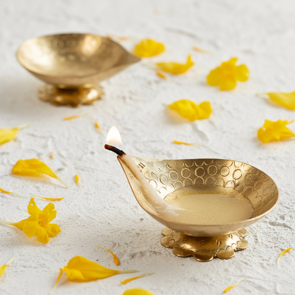 Brass Diya with Stand