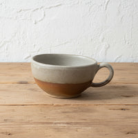 Oval Matte Brown/Blue Ceramic Cup