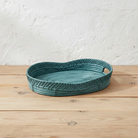 Cane Basket in Fresh Mint Blue- Large