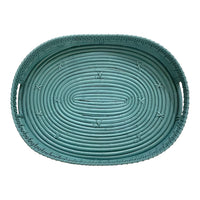 Cane Basket in Fresh Mint Blue- Medium