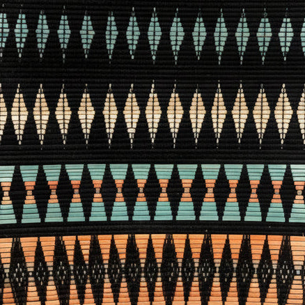 Bamboo & Loin Loom Wall Hanging- Pattern in Black