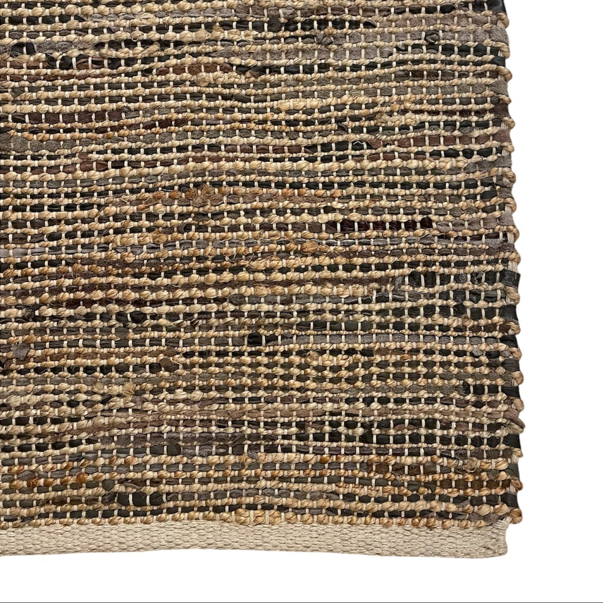 Jute & Leather Entryway Rug