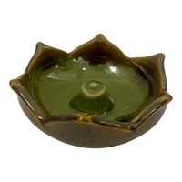 Lotus Ceramic Incense Holder- Green